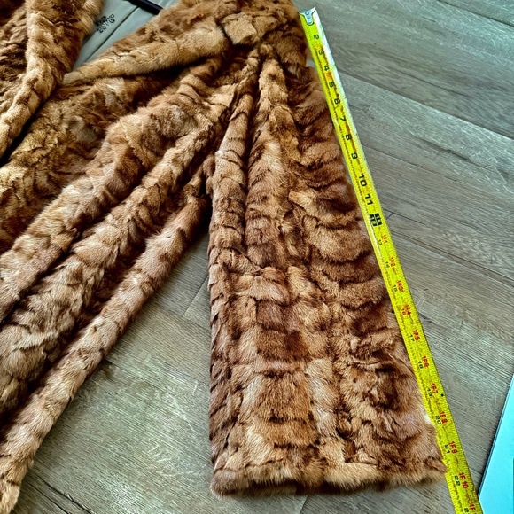 Vtg Weinberg Furs Genuine Mink Coat Outwear Brown Ruffled Texture Silk Lining - Picture 11 of 11